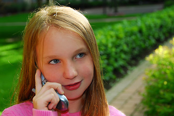 Image showing Girl phone