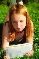 Image showing Girl grass