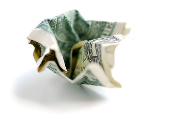 Image showing Crumpled dollar bill