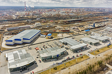 Image showing Group of car shops and railway node. Tyumen.Russia