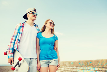 Image showing smiling couple having fun outdoors