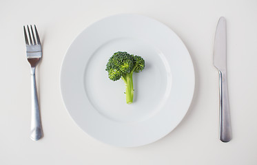 Image showing close up of broccoli on plate