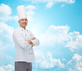 Image showing happy male chef cook with crossed hands