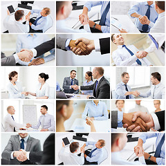 Image showing collage with business handshake