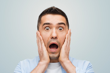 Image showing scared man shouting