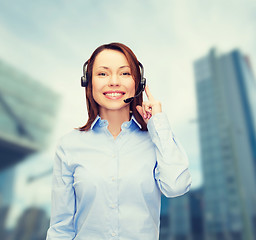 Image showing friendly female helpline operator