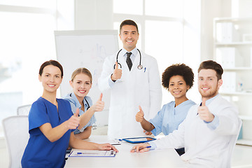 Image showing group of doctors on presentation at hospital