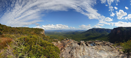 Image showing Sweeping views from Narrowneck to Nellies Glen and the Megalong 