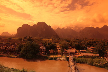 Image showing ASIA SOUTHEASTASIA LAOS VANG VIENG LUANG PRABANG