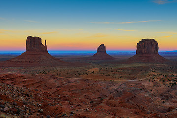 Image showing monument valley at dusk, navajo nation, az