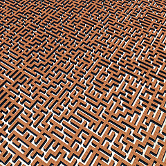 Image showing Bricks labyrinth 