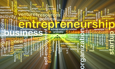 Image showing Entrepreneurship background concept glowing