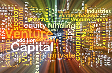 Image showing Venture capital background concept glowing