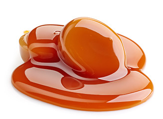 Image showing caramel candies and sweet sauce