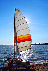 Image showing Sailboat backlit