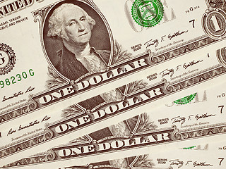 Image showing Retro look Dollar notes 1 Dollar