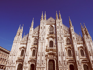 Image showing Retro look Milan Cathedral