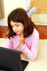 Image showing Girl computer