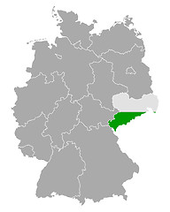 Image showing Map of Germany with flag of Saxony