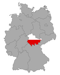 Image showing Map of Germany with flag of Thuringia