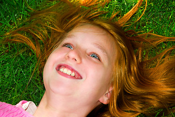 Image showing Girl grass