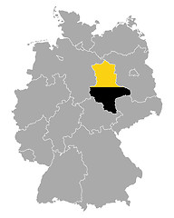 Image showing Map of Germany with flag of Saxony-Anhalt