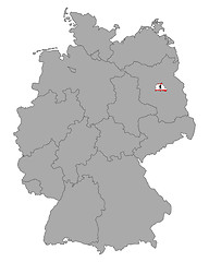 Image showing Map of Germany with flag of Berlin