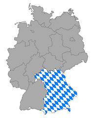 Image showing Map of Germany with flag of Bavaria