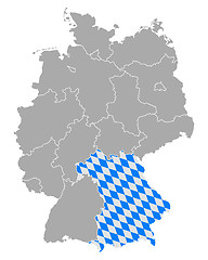 Image showing Map of Germany with flag of Bavaria