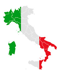 Image showing Map and flag of Italy