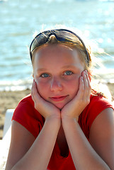 Image showing Girl beach relax