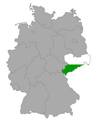 Image showing Map of Germany with flag of Saxony