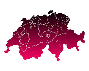 Image showing Map of Switzerland