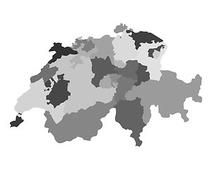 Image showing Map of Switzerland