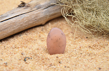 Image showing Rose quarz on beach