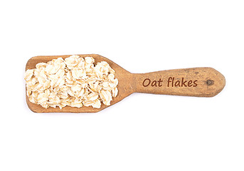 Image showing Oat flakes on shovel