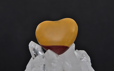 Image showing Mookait on rock crystal