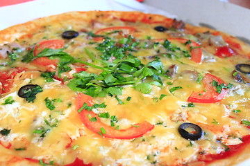 Image showing pizza with an appetizing stuffing