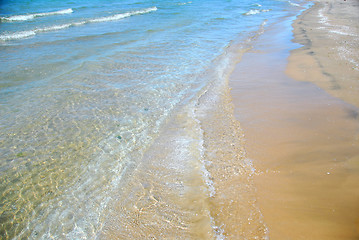 Image showing Beach wave sand