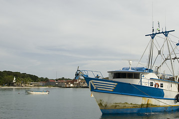 Image showing trawler fishing boat in harbor