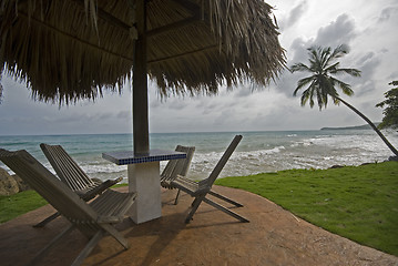 Image showing table by the caribbean sea