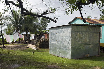 Image showing sheet metal house and yard caribbean