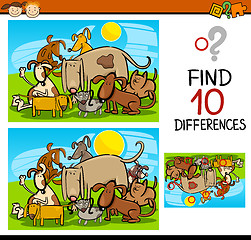 Image showing finding differences game cartoon