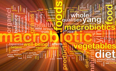 Image showing Macrobiotic wordcloud concept illustration glowing