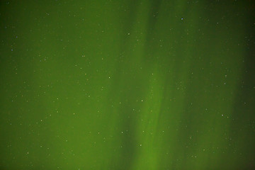 Image showing Northern lights with bright stars in Iceland