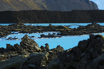 Image showing Milky white and blue water of the geothermal bath Blue Lagoon in