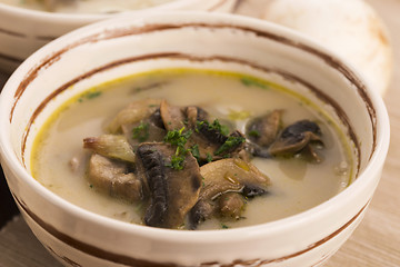 Image showing mushroom soup on a table