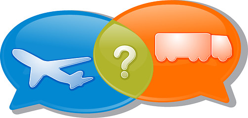 Image showing Air land transport conversation negotiation argument Illustratio