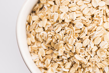 Image showing Oat flakes in bowl