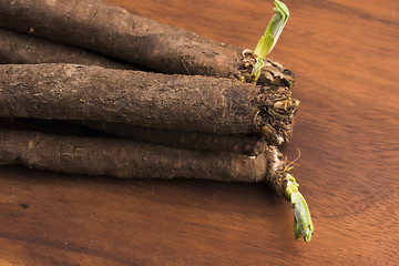 Image showing salsify vegetables on wood 
